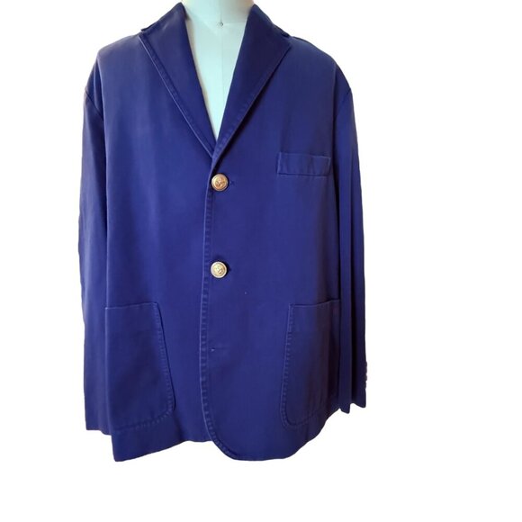 GUCCI MENS 722497 BLUE COTTON MILITARY DRILL JACKET, SIZE 52 (MSRP $2700) - Picture 5 of 16